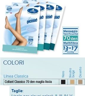 SAUBER COLLANT 70 DENARI MAGLIA LISCIA DESERTO 5 LINEA CLASSICA
