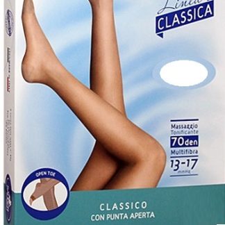 SAUBER COLLANT OPEN TOE MAGLIA LISCIA 70 DEN COLORE NEUTRO BEIGE TAGLIA 2 LINEA CLASSICA