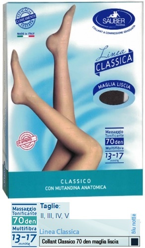 SAUBER CLASSICO COLLANT 70 DENARI MAGLIA LISCIA BLU NOTTE 3