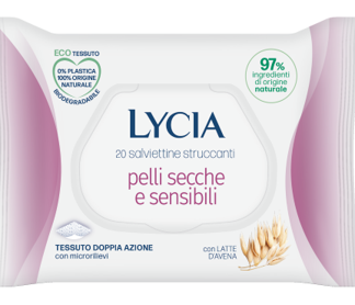 LYCIA SALVIETTINE STRUCCANTI PELLI SECCHE E SENSIBILI 20 PEZZI