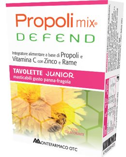 PROPOLI MIX DEFEND JUNIOR 45 TAVOLETTE MASTICABILI GUSTO PANNA E FRAGOLA