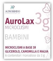 MICROCLISMI PER BAMBINI AUROLAX 6 CONTENITORI 3 G
