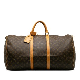 Louis Vuitton Keepall leather travel bag