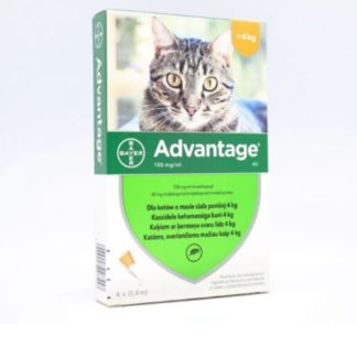 ADVANTAGE 40MG 10% ŠĶĪD 0.4ML KAĶIEM LĪDZ 4KG N1