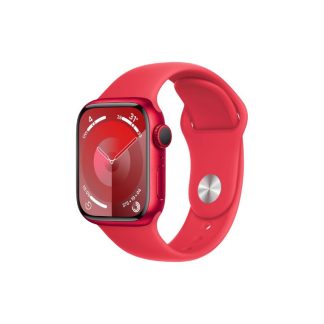 Apple 93B65HLF2FBBAEGS Apple Watch Series 9 GPS 41mm Red Aluminium Case with Red Sport Band (S/M)