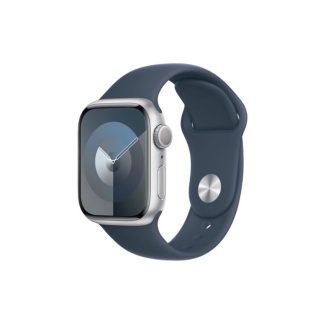 Apple A6271HL8C64B3CGS Apple Watch Series 9 GPS 41mm Silver Aluminium Case with Storm Blue Sport Band (M/L)