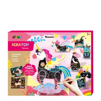 Avenir B98C4THD9C0B1FGS Avenir Scratch Art Joint Puppet - Unicorn