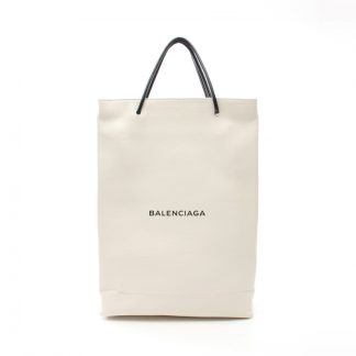 BALENCIAGA 6FDE6AC0277DD0GS BALENCIAGA north south Shopping bag M Shoulder bag Handbag tote bag leather white black 2WAY