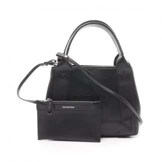 BALENCIAGA 84000ACB5C6098GS BALENCIAGA navy hippopotamus XS Handbag leather black 2WAY
