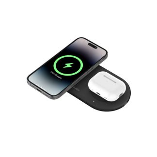 Belkin 66360HL481739AGS Belkin BoostCharge Pro 2-In-1 Magnetic Charging Pad with Qi2 15W (Black)