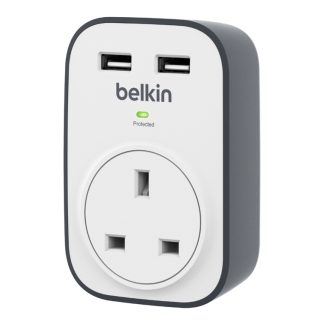 Belkin 09E74HL9AA2FC2GS Belkin Surgecube 1 Outlet Surge Protector With 2 Usb Ports