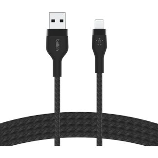 Belkin 7115AES097E2C1GS Belkin Usb-A To Lighting, Braid Sil, 1M, Black Magnetic Management