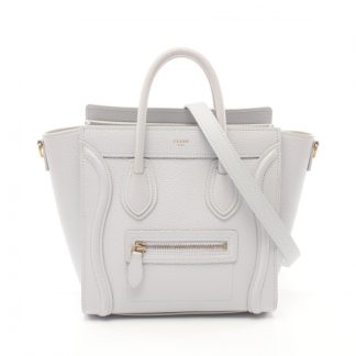 CELINE EC5C1AC838839AGS Celine luggage nano shopper Handbag leather Blue gray 2WAY
