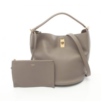 CELINE 4283BACE4BB1F9GS Celine Bucket 16 Sais Handbag leather Gray beige 2WAY