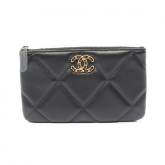Chanel 1BB93AC8F45E9FGS Chanel 19 Dizeneuf matelasse Pouch leather black gold hardware