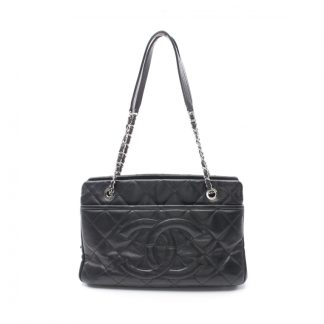 Chanel DB18DAC47A2A83GS Chanel matelasse chain shoulder bag chain tote bag Caviar skin black silver hardware