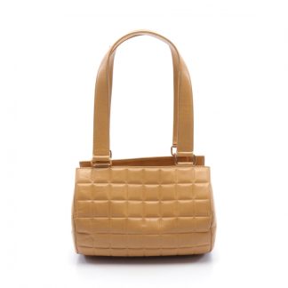 Chanel 6704CACA4EF405GS Chanel chocolate bar Handbag leather light brown gold hardware