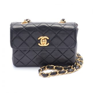 Chanel A8D60ACC310438GS Chanel Mini mini matelasse chain shoulder bag lambskin black gold hardware vintage