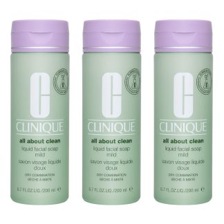 Clinique F25DBBEF6C9120GS 3X Clinique Liquid Facial Soap Mild (Dry Combination) 6.7oz, 200ml