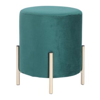 DILAS HOME 0621FHLE83F8F9GS Gold Velvet Pouf with Stand (Green)