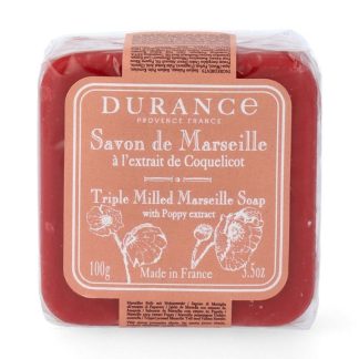 Durance FAE78BE2B829EEGS Durance Triple Milled Marseille Solid Soap 100g - Poppy