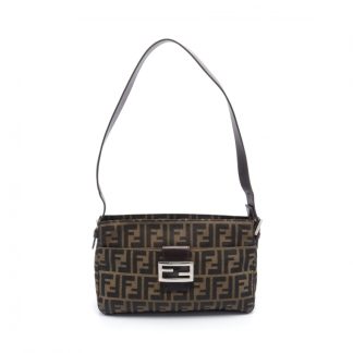 Fendi 4A1CEAC54E8A8DGS Fendi Zucca one shoulder bag canvas leather Brown Dark brown
