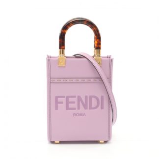 Fendi 8B01CAC7557260GS FENDI sunshine shopper Small Handbag leather Light purple 2WAY