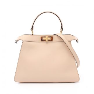 Fendi 2884FAC7DC3294GS FENDI Peekaboo ICY Medium Handbag Leather Light Pink 2WAY