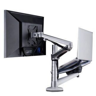FUNKY.sg D315EES64C9A5DGS Dual Arm Computer Mount Laptop and Monitor Stand Bracket OA-7 - Silver