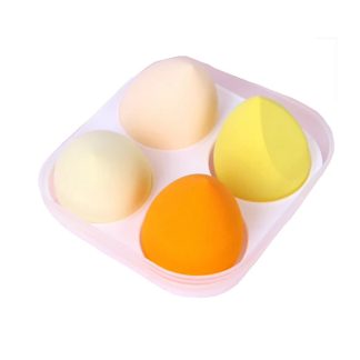 Glamorbit BE0AABE6D8AAD4GS Yellow And Multi Colour Beauty Sponge Make Up Blender 4 Pieces In A Box