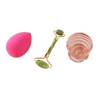 Glamorbit 7A6BEBEB8543B4GS Guasha Jade Face Roller Set