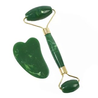 Glamorbit 82A2DBE0D166A3GS Guasha Jade Face Roller Set