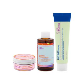 Good Molecules 18344BE29C3F96GS Good Molecules Cleanse, Tone & Moisturize(3 pcs set - Niacinamide Brightening Toner 120ml, Instant Cleansing Balm 75g, Lightweight Daily Moisturizer 100ml)