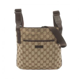 Gucci A6E4FAC602985DGS Gucci GG canvas Shoulder bag canvas leather beige Dark brown