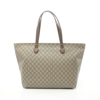 Gucci F0266ACEAB14CEGS Gucci GG Supreme Medium tote Shoulder bag tote bag PVC leather beige Dark brown