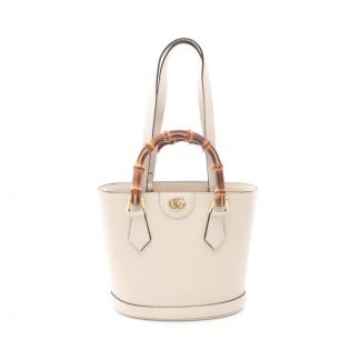 Gucci 49430AC47CD457GS Gucci Bamboo Shoulder bag tote bag leather light beige 2WAY
