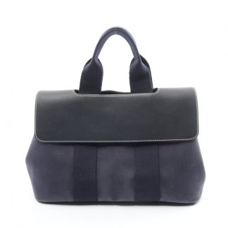 Hermès 0BB25AC8E674F7GS Hermès Valparaiso PM Handbag toile chevron leather Navy silver hardware