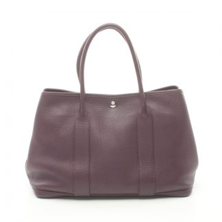 Hermès A4C04ACC1E2B56GS Hermès garden party PM Handbag tote bag Negonda leather dark purple silver hardware □ R stamp