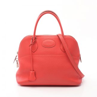 Hermès 4E557AC87CC4D0GS Hermès Bolide 31 rose jaipur Handbag Clemence leather Pink red silver hardware 2WAY □ R stamp
