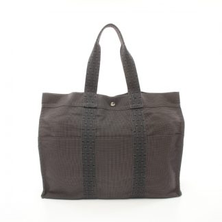 Hermès 35C01AC3A476E3GS Hermès Yale Line GM Handbag tote bag nylon canvas Dark gray