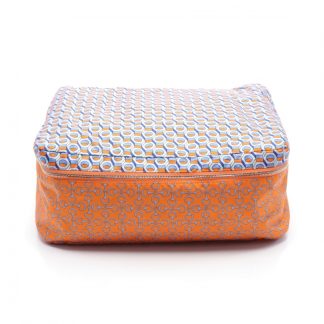Hermès BB45BAC898292EGS Hermès Us de Voyage Pouch silk orange blue multicolor silver hardware