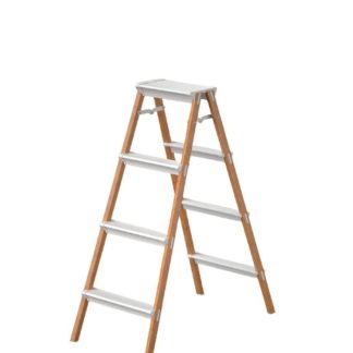 HOUZE F6202HL07C2051GS HOUZE VIV 4-Tier Bi-Directional Foldable Aluminum Step Ladder (Woodgrain)