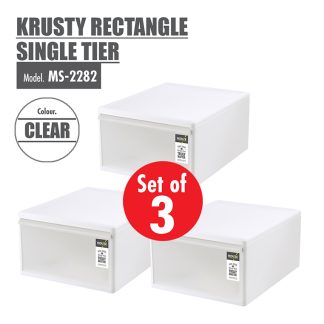HOUZE CC7FCHL68C866BGS [SET OF 3] HOUZE Krusty Rectangle Single Tier (Dim: 34x46x21cm)