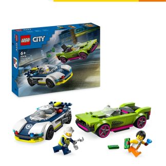 LEGO E4D8ATHCD80D52GS LEGO City Police 60415 Police Car and Muscle Car Chase Building Set Toys (213 Pieces)