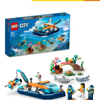 LEGO 02A53TH81187B7GS LEGO City Exploration 60377 Explorer Diving Boat Building Set Toys (182 Pieces)