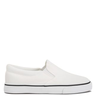 London Rag C9847KSEC0174DGS White Canvas Slip-On Sneakers For Kids