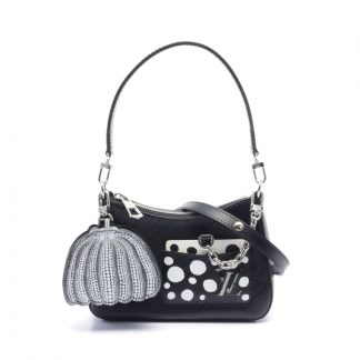 Louis Vuitton FDB72ACE03444EGS Louis Vuitton LOUIS VUITTON × yayoi kusama Malellini Epi Handbag leather black white