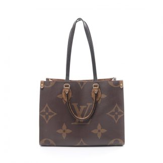 Louis Vuitton BB1B3ACBBF00A0GS Louis Vuitton On-the-go MM monogram giant reverse Shoulder bag tote bag PVC leather Brown beige