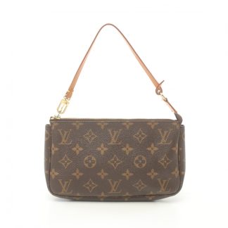 Louis Vuitton 72348AC3AB55FFGS Louis Vuitton Pochette Accessoires monogram Handbag PVC leather Brown