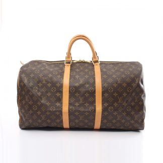 Louis Vuitton 69563AC766C64EGS Louis Vuitton Keepall 55 monogram Boston bag PVC leather Brown